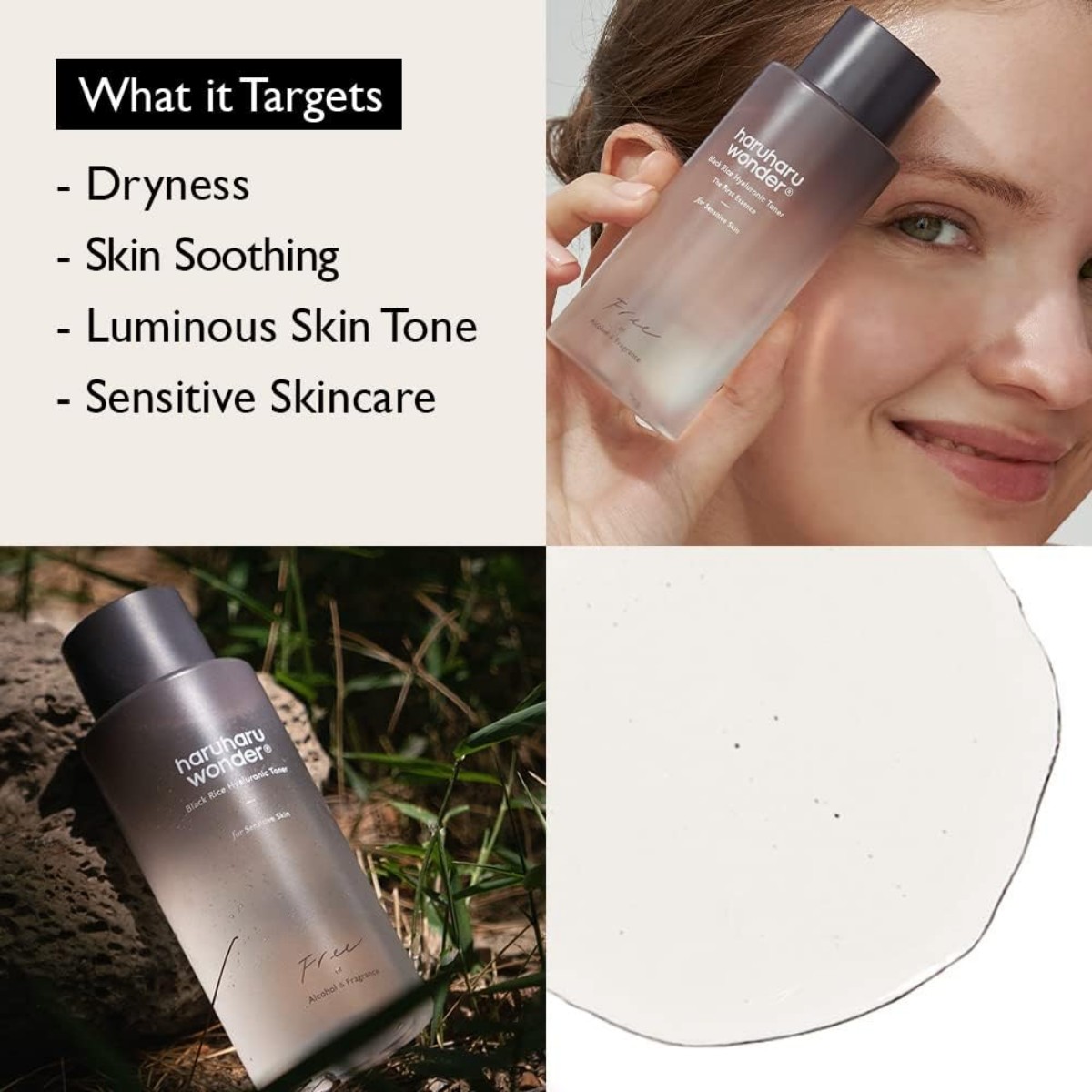 HaruHaru WONDER - Black Rice Hyaluronic Toner Free of Alcohol & Fragrance 150 ml - Image 4