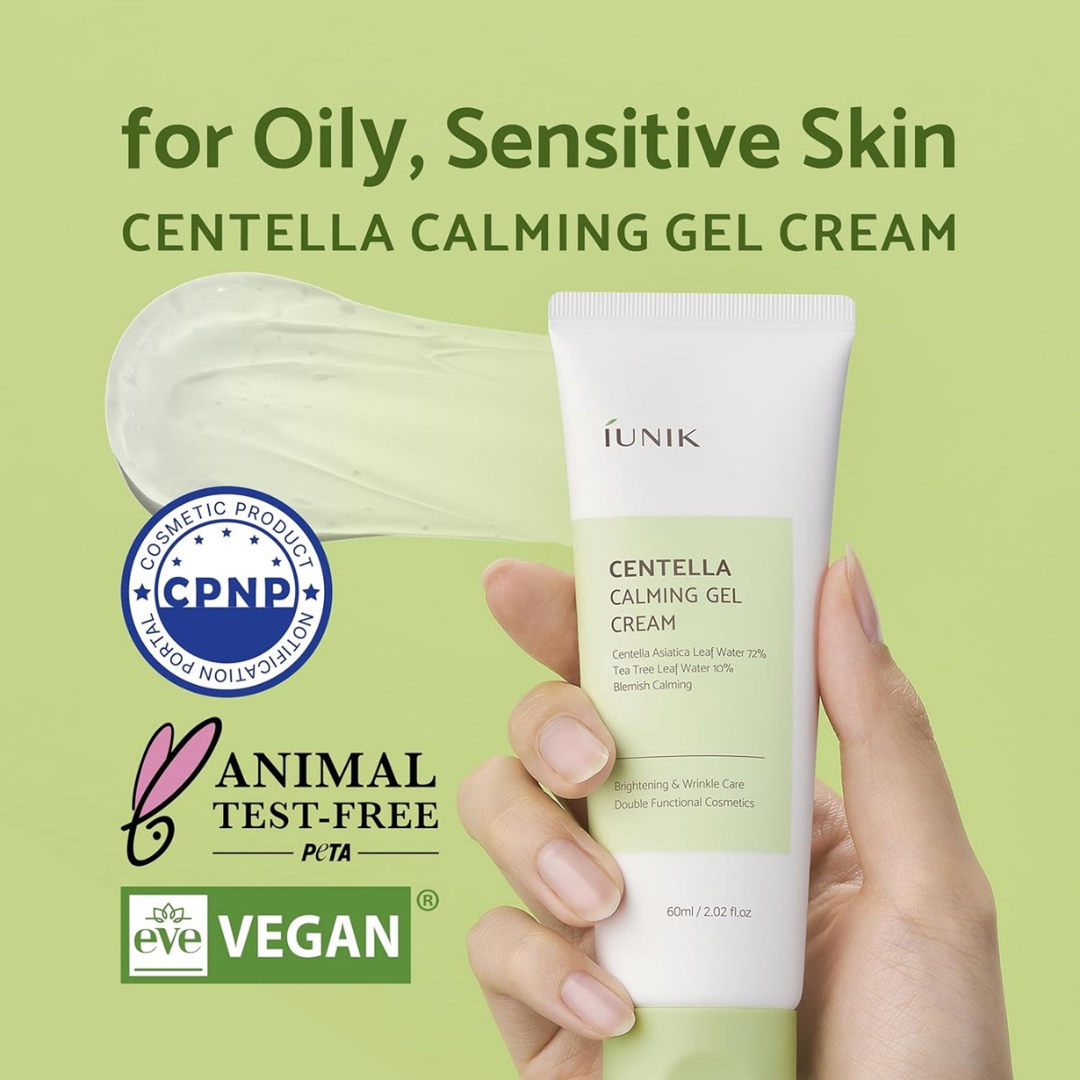 IUNIK - Centella Calming Gel Cream 60 ml - Image 2