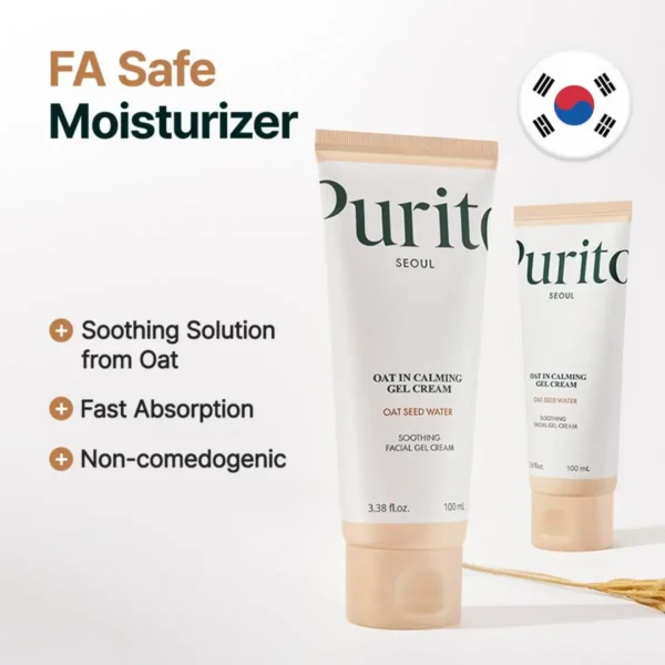 Oat i beroligende gelcreme, fugtgivende ansigtsgel til tør hud, naturlig skønhed fra Korea, hyaluronsyre, beroligende og absorberende.