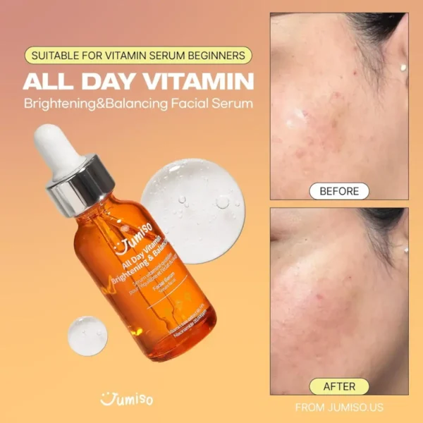 All Day Vitamin Brightening & Balancing Serum til klar hud, reducerer ujævnheder og hylder sund hud med C-vitamin. Perfekt til begyndere, der ønsker glød og balance i huden.