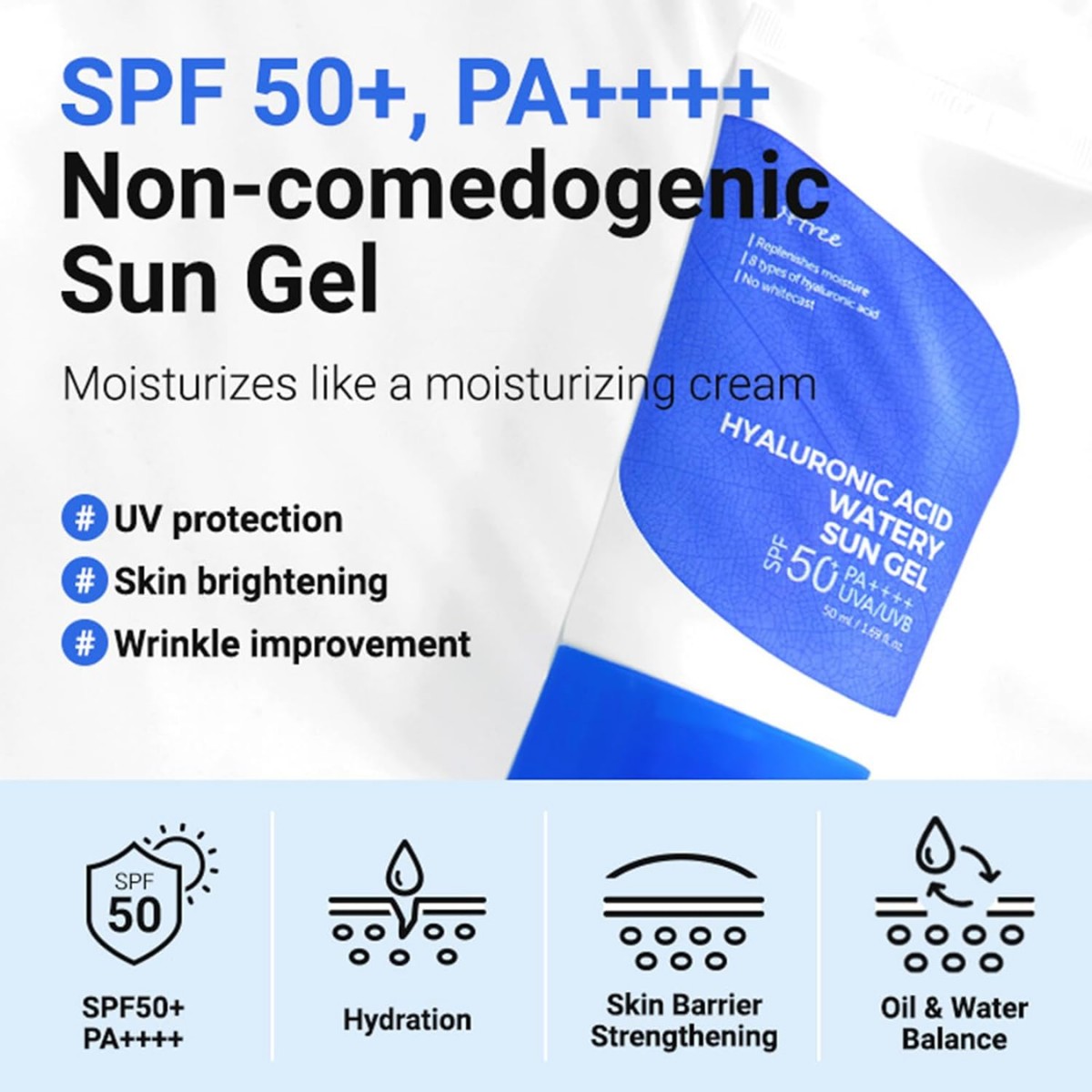 Isntree - Hyaluronic Acid Watery Sun Gel SPF50 50 ml 2EA Isntree - Hyaluronic Acid Watery Sun Gel SPF50 50 ml 2EA - Image 4