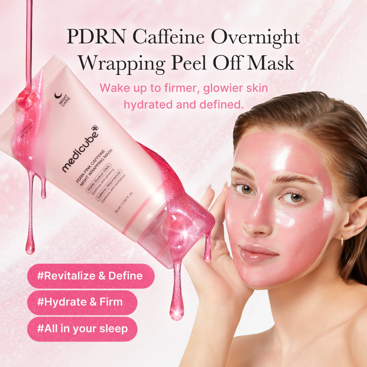 Medicube – PDRN Pink Caffeine Night Wrapping Mask 75 ml Medicube – PDRN Pink Caffeine Night Wrapping Mask 75 ml - Image 3