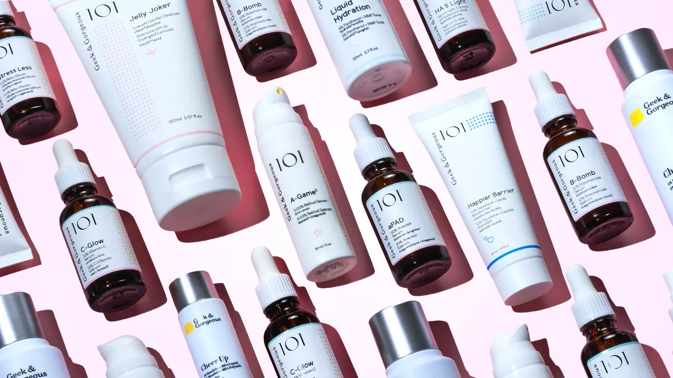 Geek & Gorgeous skincare with retinal and vitamin C