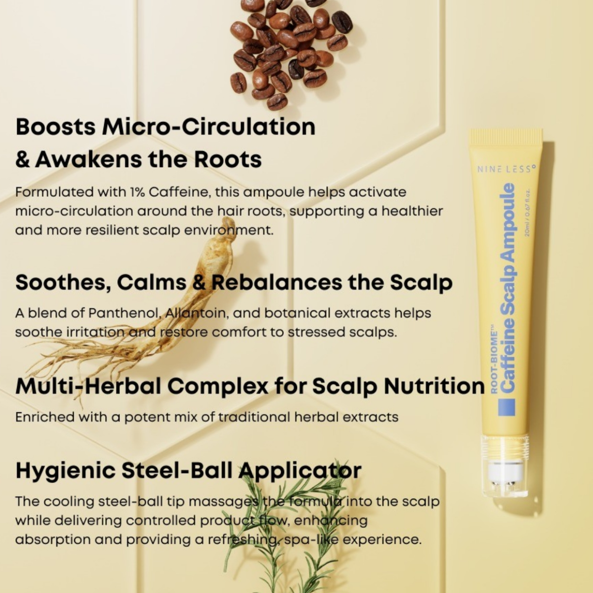 Nine Less - Root-Biome™ Caffeine Scalp Ampoule 20 ml Nine Less - Root-Biome™ Caffeine Scalp Ampoule 20 ml - Image 3