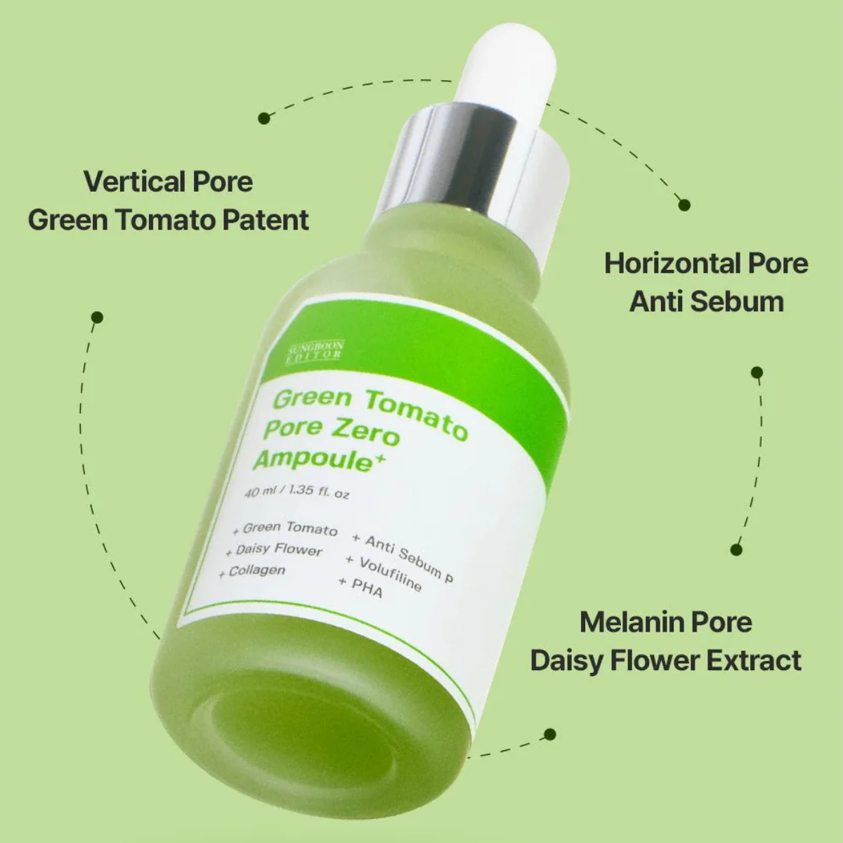 Sungboon Editor - Green Tomato Pore Zero Ampoule 40 ml Sungboon Editor - Green Tomato Pore Zero Ampoule 40 ml - Image 3
