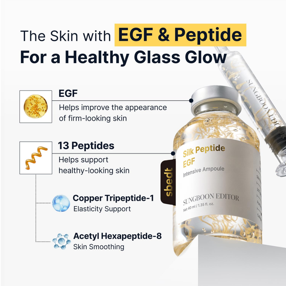 Sungboon Editor - Silk Peptide EGF Intensive Ampoule 40 ml Sungboon Editor - Silk Peptide EGF Intensive Ampoule 40 ml - Image 4