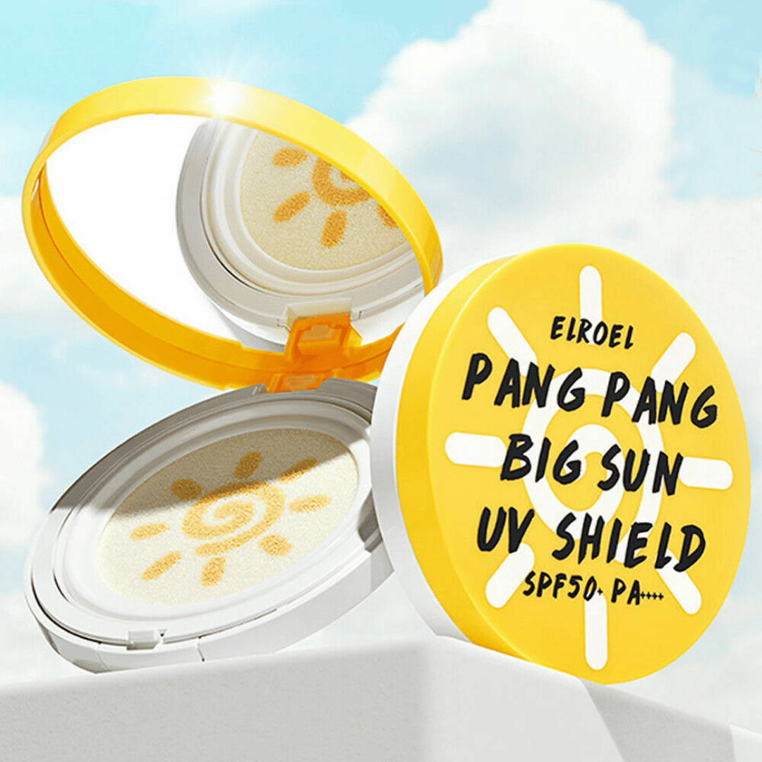 Elroel - Pang Pang Sun Cushion Plus 8 g Solcreme med sol-absorberende effekt og UV-beskyttelse SPF50 PA++++, designet til at beskytte huden mod skadelige solstråler, mens den holder huden hydreret og frisk. Perfekt til solrige dage.