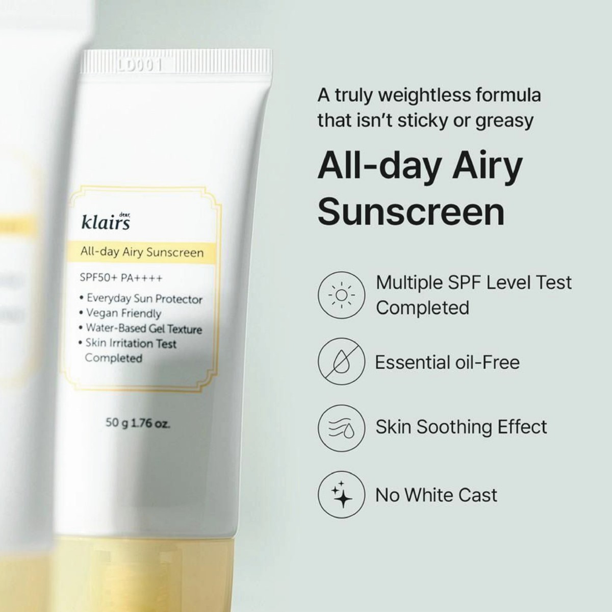 Klairs - All-Day Airy Sunscreen SPF 50+ PA++++ 30 ml Klairs - All-Day Airy Sunscreen SPF 50+ PA++++ 30 ml - Image 3